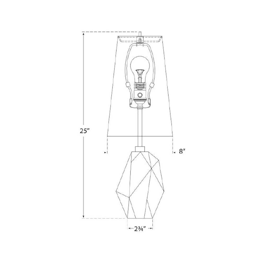 Halcyon Table Lamp - line drawing.