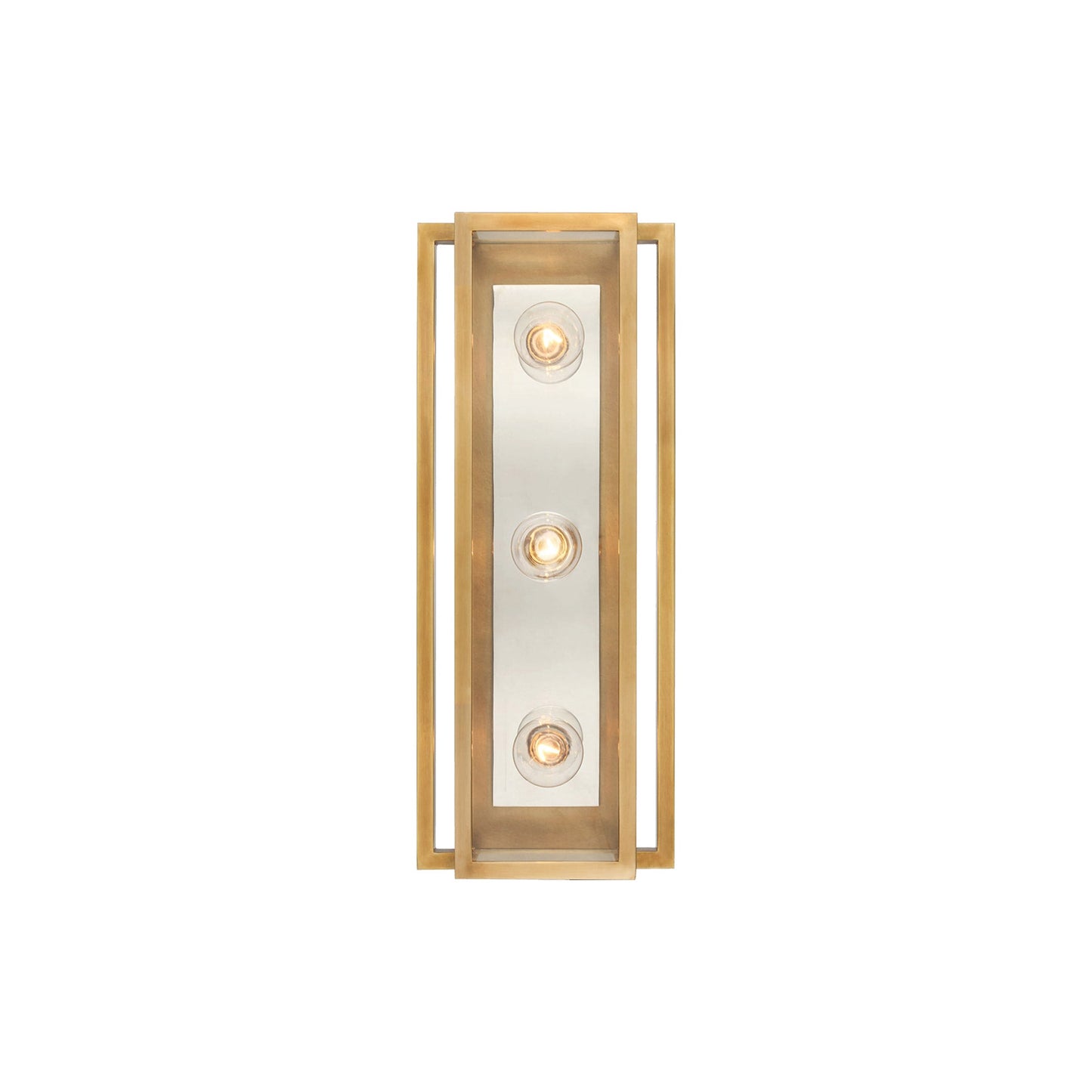 Halle LED Vanity Wall Light in Hand-Rubbed Antique Brass/Polished Nickel (Small).