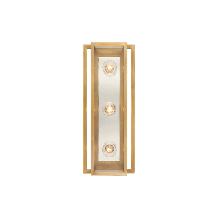 Halle LED Vanity Wall Light in Hand-Rubbed Antique Brass/Polished Nickel (Small).
