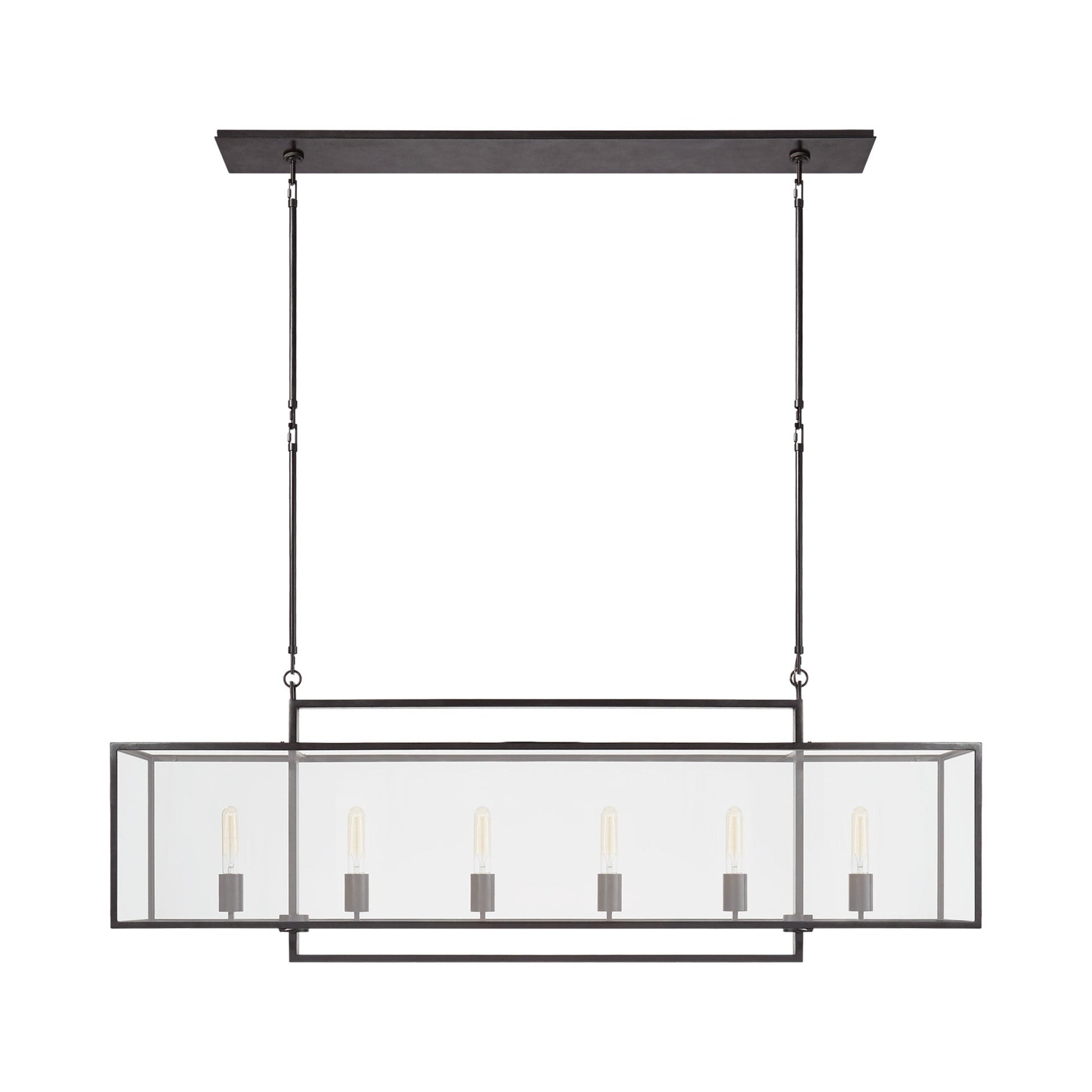 Halle Linear Pendant Light in Aged Iron (Large).