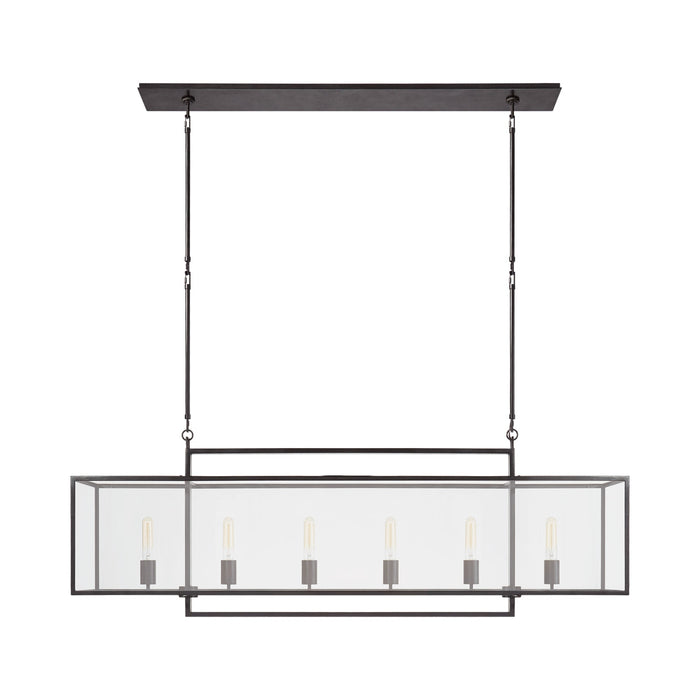 Halle Linear Pendant Light in Aged Iron (Large).