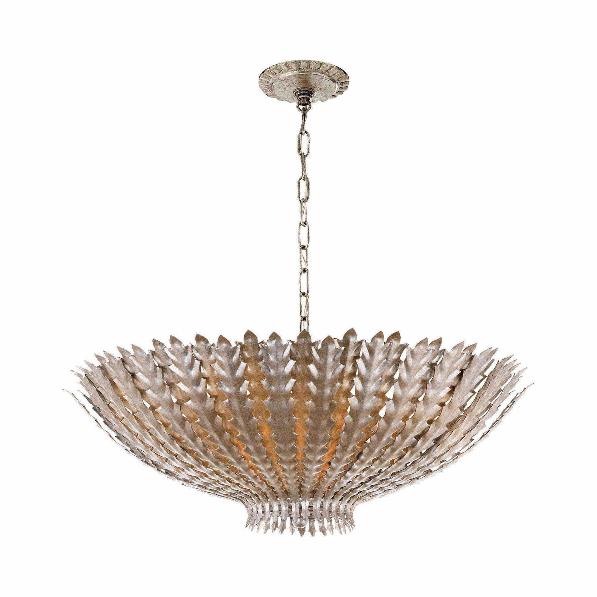 Hampton Chandelier in Burnished Silver Leaf (Medium).