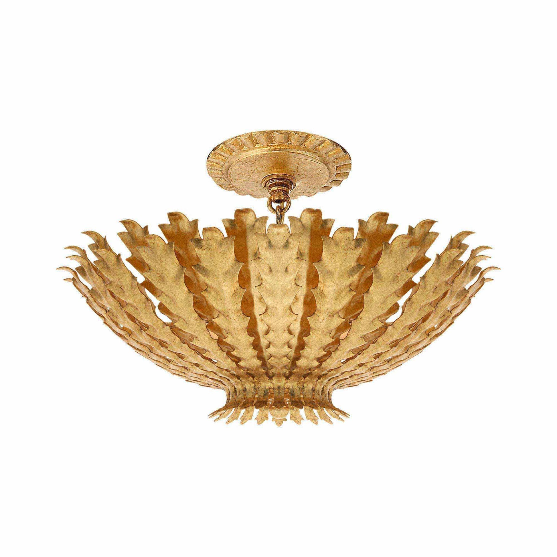 Hampton Semi Flush Ceiling Light in Gild.
