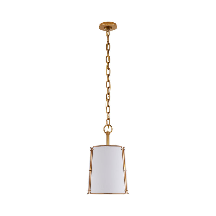 Hastings Pendant Light in White/Hand-Rubbed Antique Brass (Small).