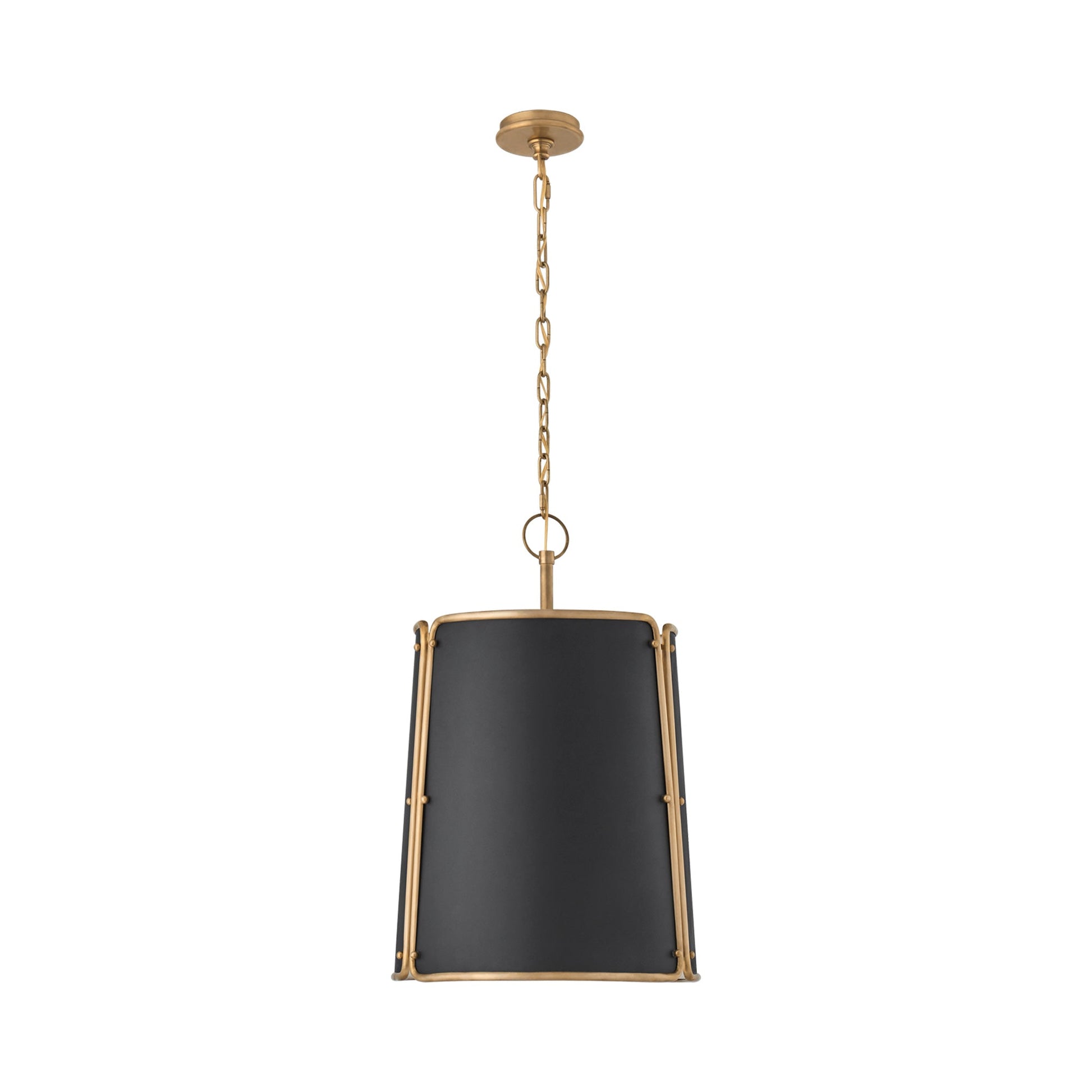 Hastings Pendant Light in Black/Hand-Rubbed Antique Brass (Medium).