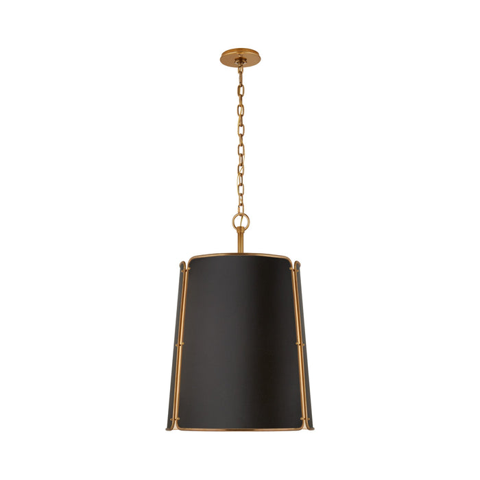 Hastings Pendant Light in Black/Hand-Rubbed Antique Brass (Large).