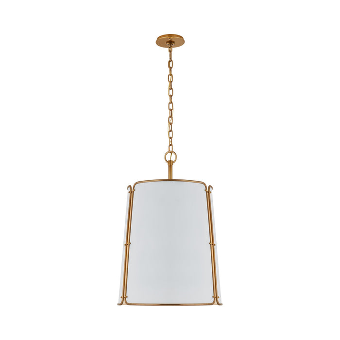 Hastings Pendant Light in White/Hand-Rubbed Antique Brass (Large).
