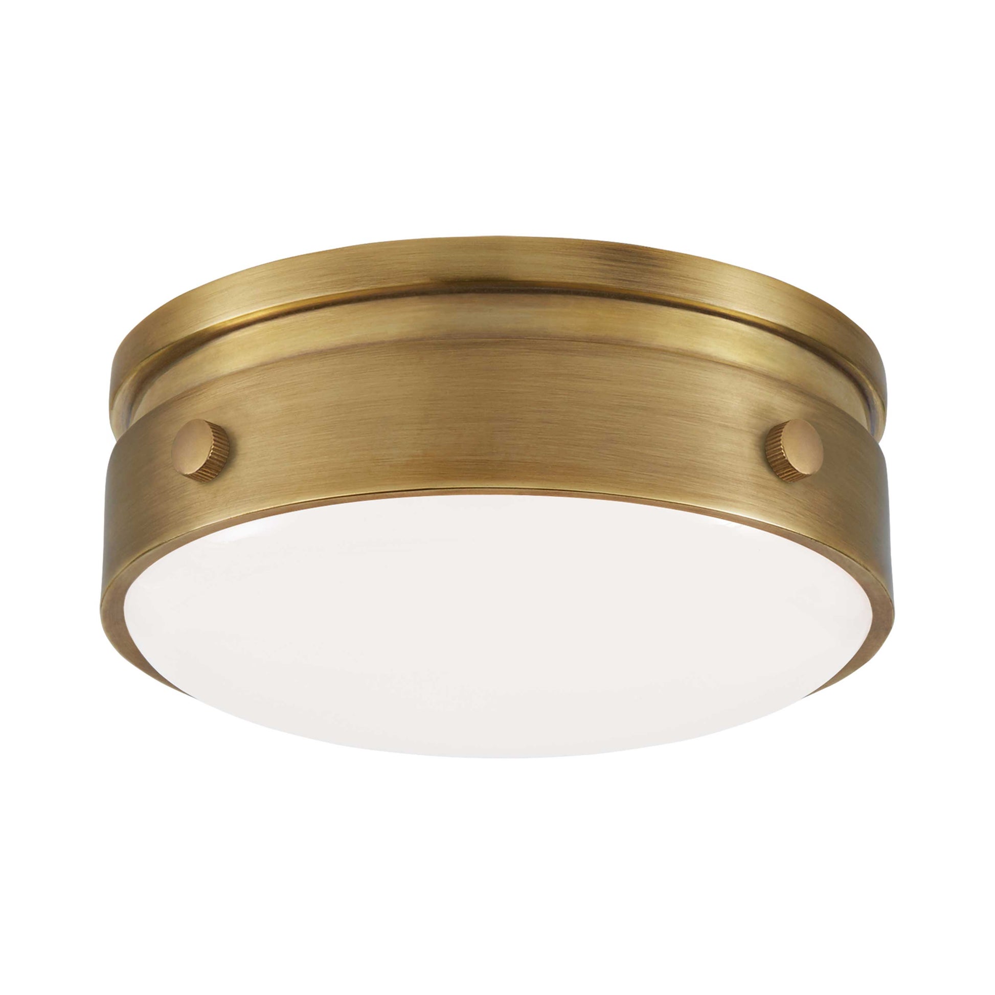 Hicks Flush Mount Ceiling Light in Hand-Rubbed Antique Brass (Small).