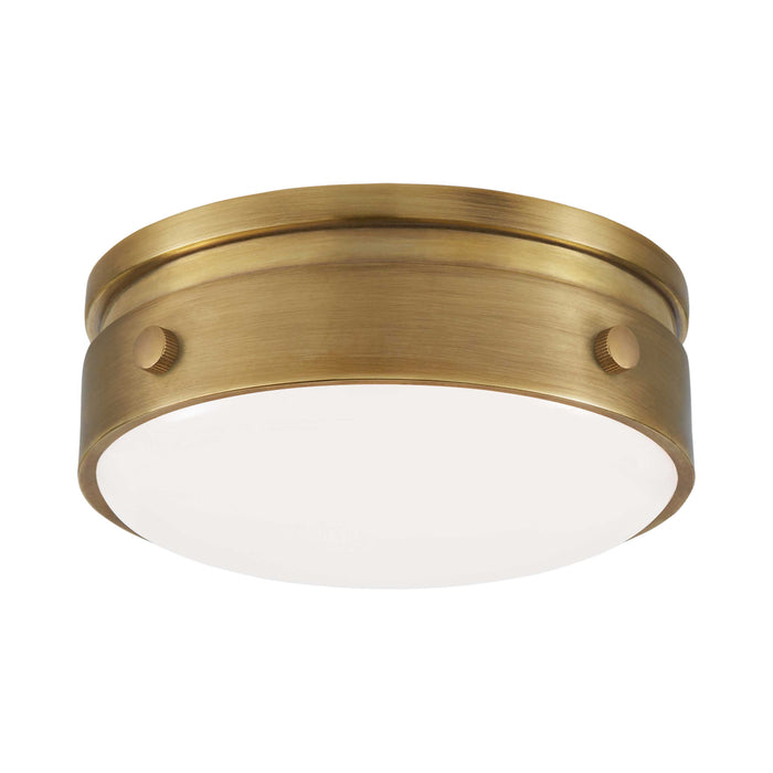 Hicks Flush Mount Ceiling Light in Hand-Rubbed Antique Brass (Small).