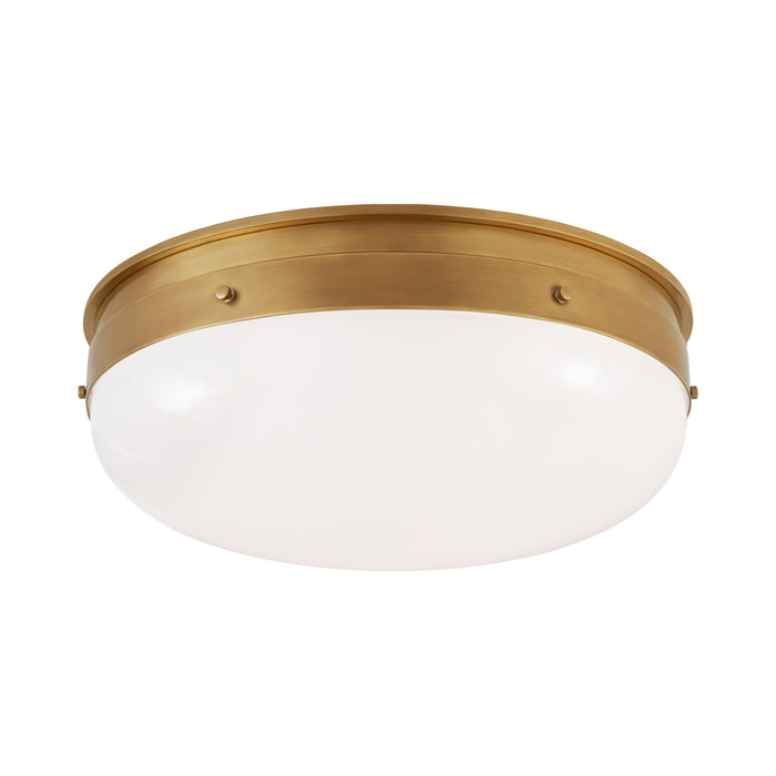 Hicks Flush Mount Ceiling Light in Hand-Rubbed Antique Brass (Large).