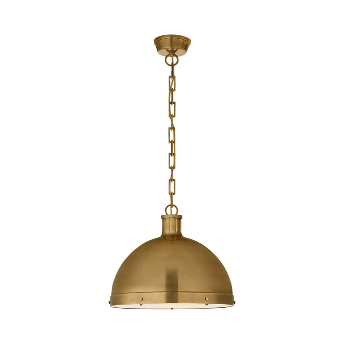 Hicks Pendant Light in Dome/Hand-Rubbed Antique Brass (X-Large).