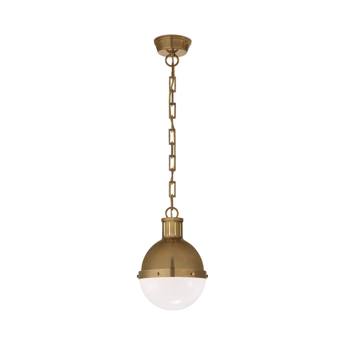 Hicks Pendant Light in Captured Globe/Hand-Rubbed Antique Brass (Small).