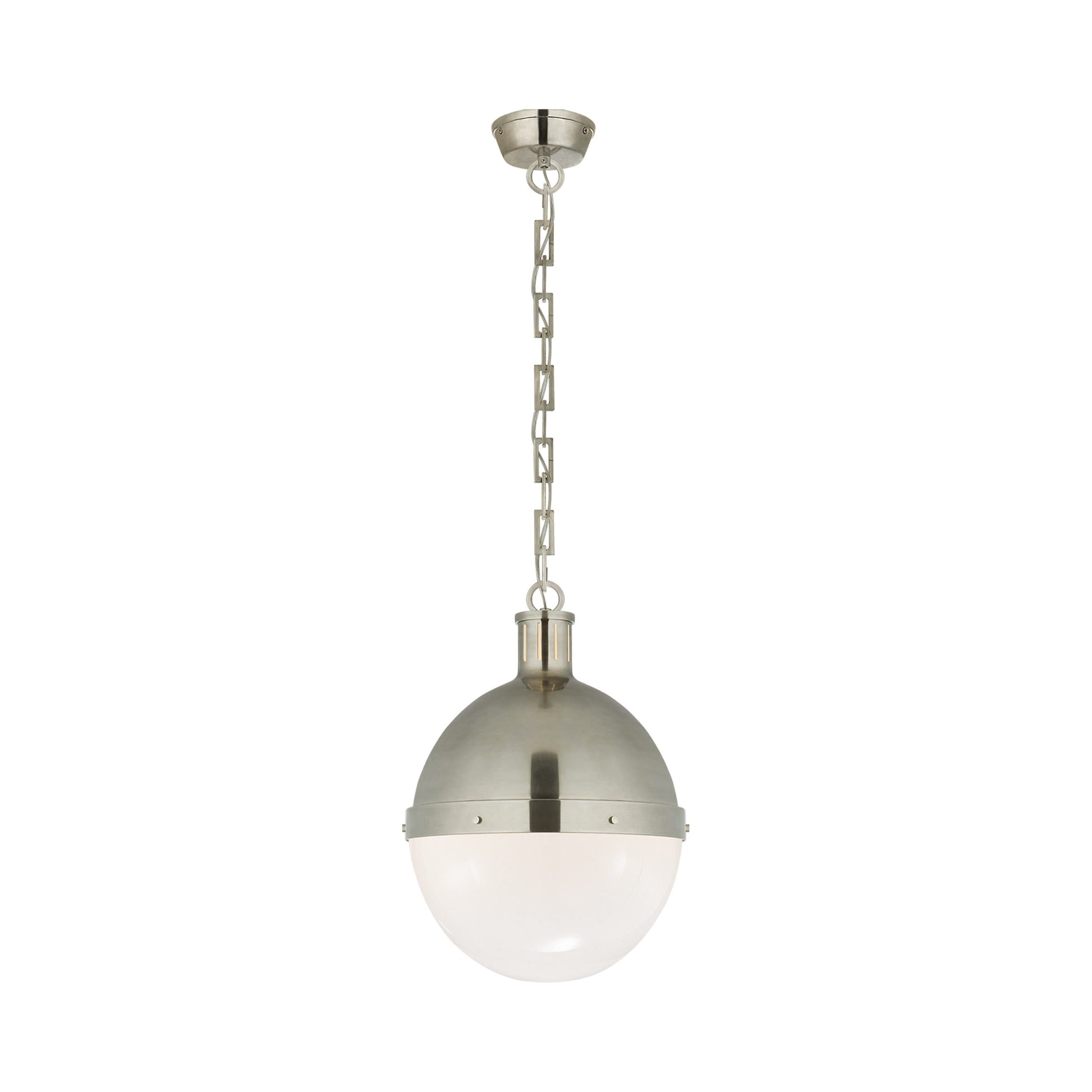 Hicks Pendant Light in Captured Globe/Antique Nickel (Large).