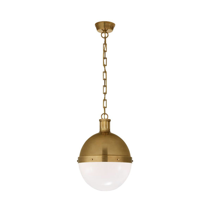 Hicks Pendant Light in Captured Globe/Hand-Rubbed Antique Brass (Large).