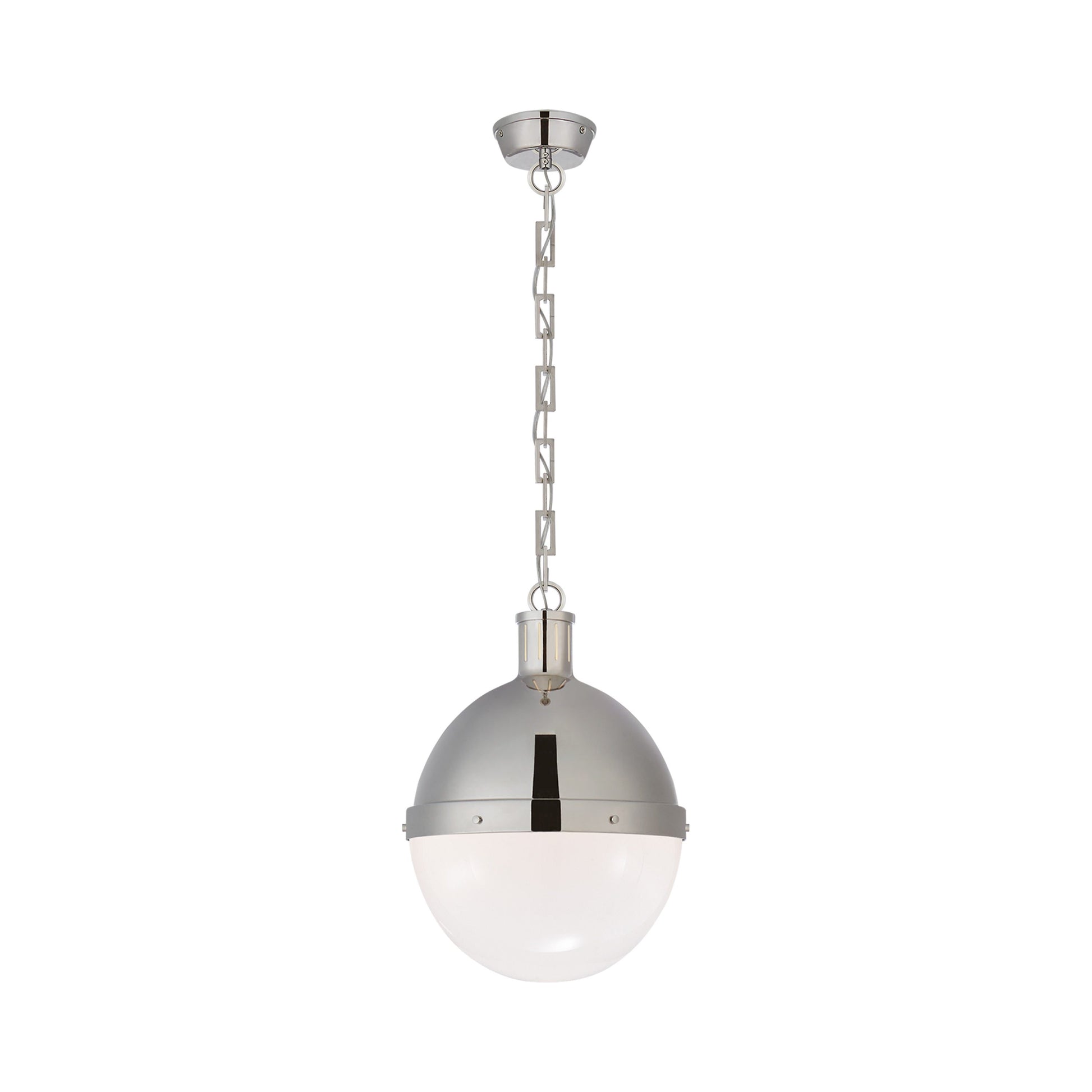 Hicks Pendant Light in Captured Globe/Polished Nickel (Large).
