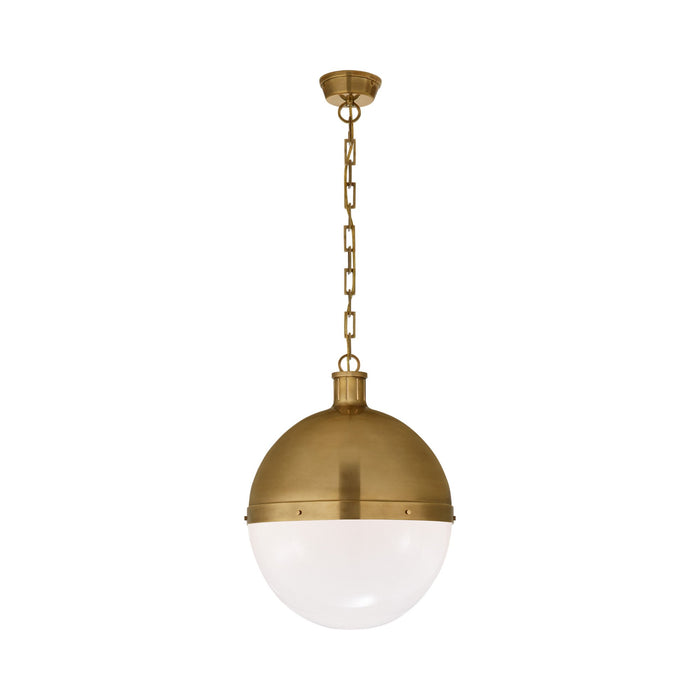 Hicks Pendant Light in Captured Globe/Hand-Rubbed Antique Brass (X-Large).