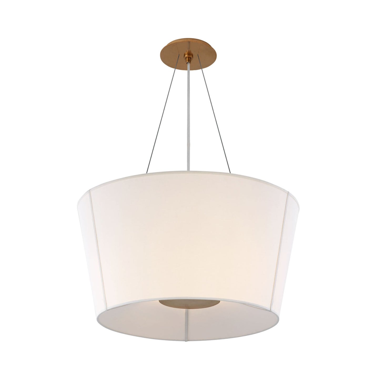 Hoop Drum Pendant Light in Soft Brass.