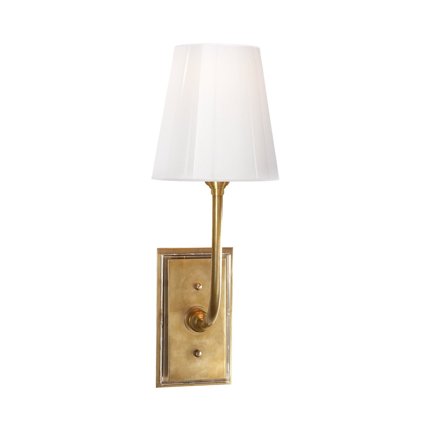 Hulton Wall Light in Hand-Rubbed Antique Brass (White Glass/Small).