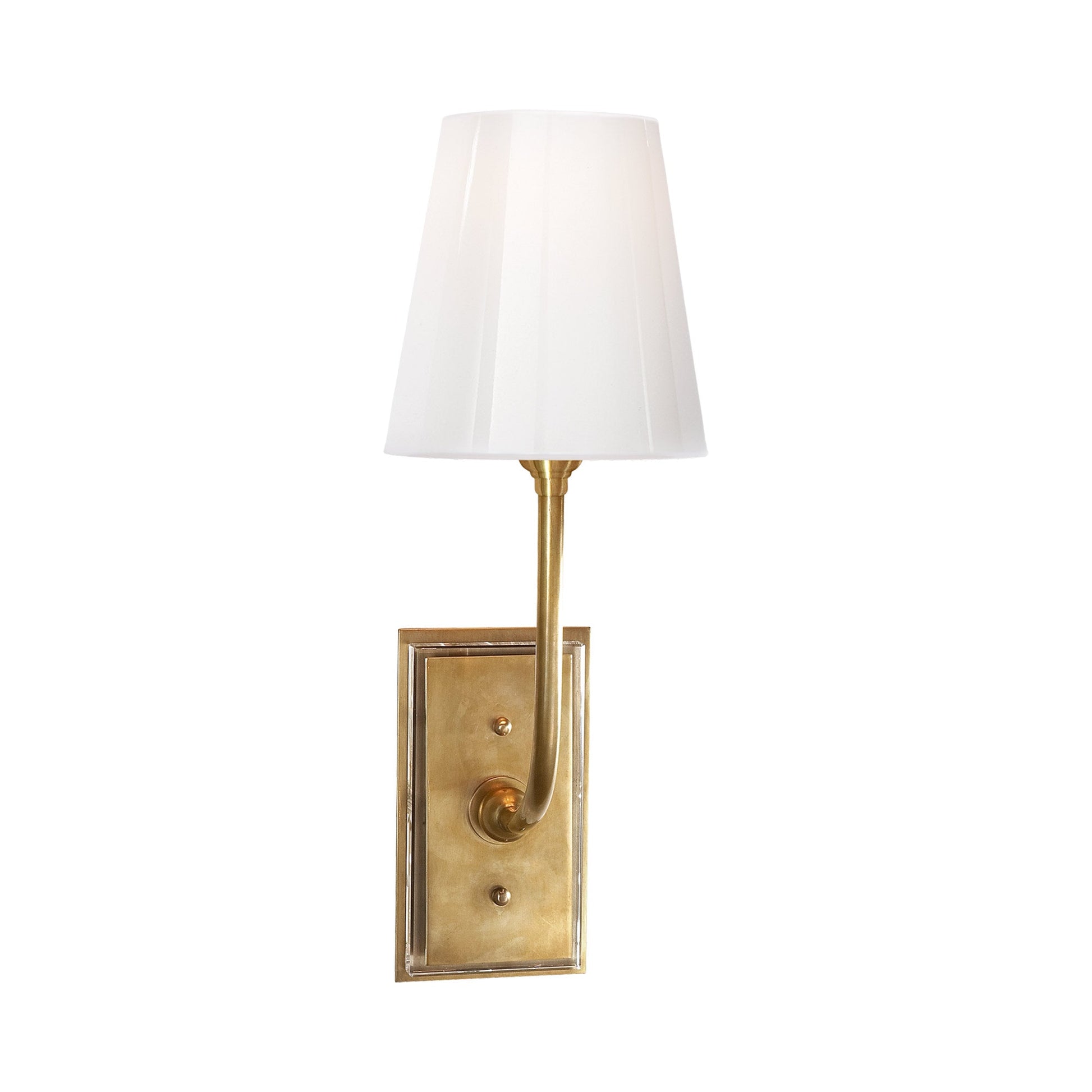 Hulton Wall Light in Hand-Rubbed Antique Brass (White Glass/Small).