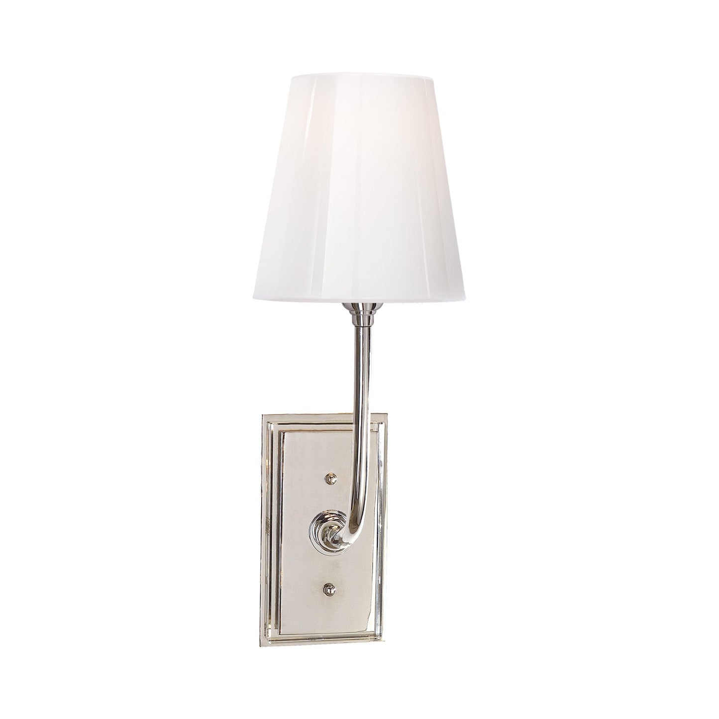 Hulton Wall Light in Polished Nickel (White Glass/Small).