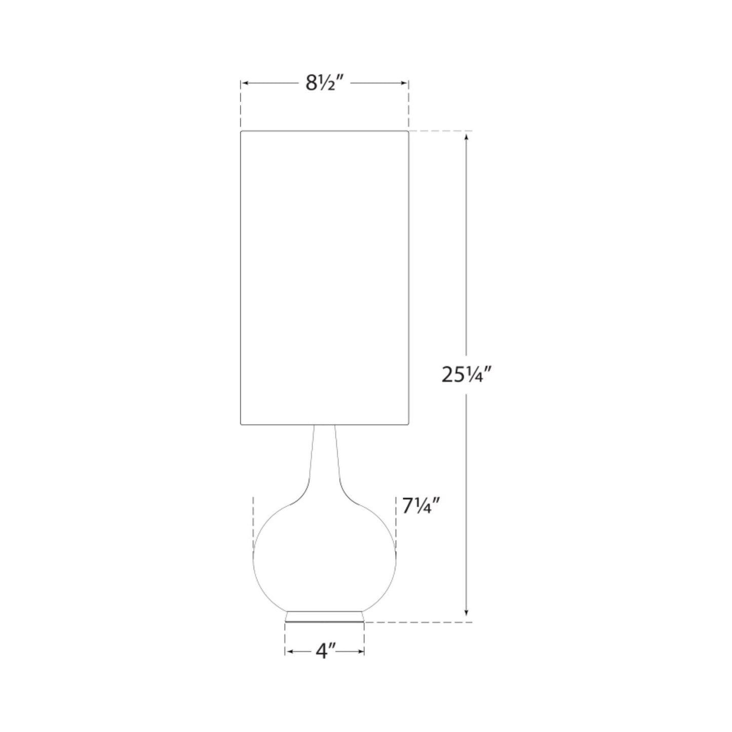 Hunlen Table Lamp - line drawing.