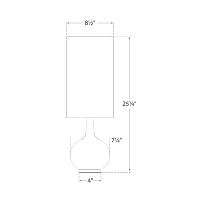 Hunlen Table Lamp - line drawing.