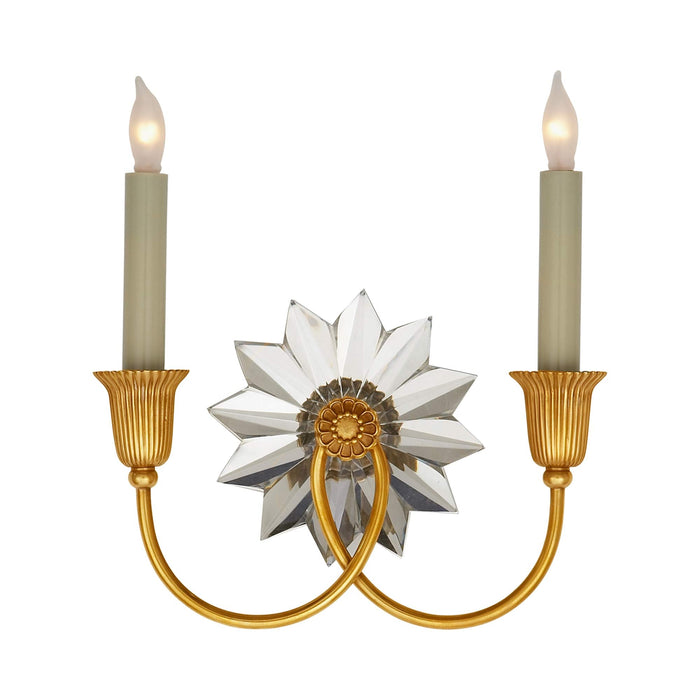 Huntingdon Double Wall Light in Hand-Rubbed Antique Brass.