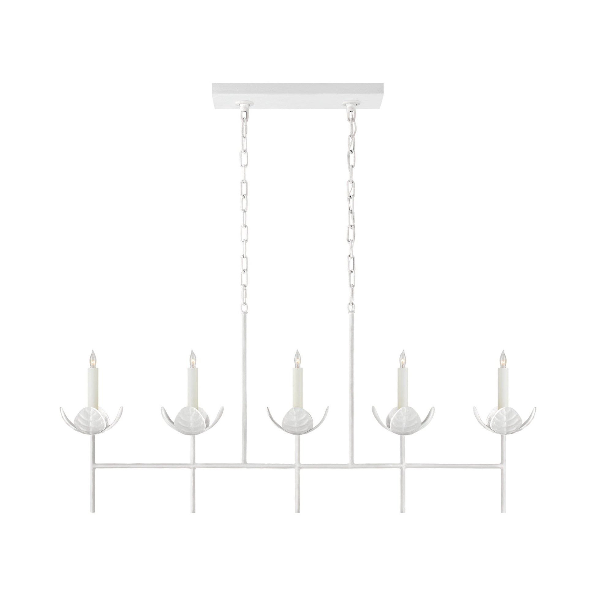 Illana Linear Chandelier in Plaster White (Without Shade).