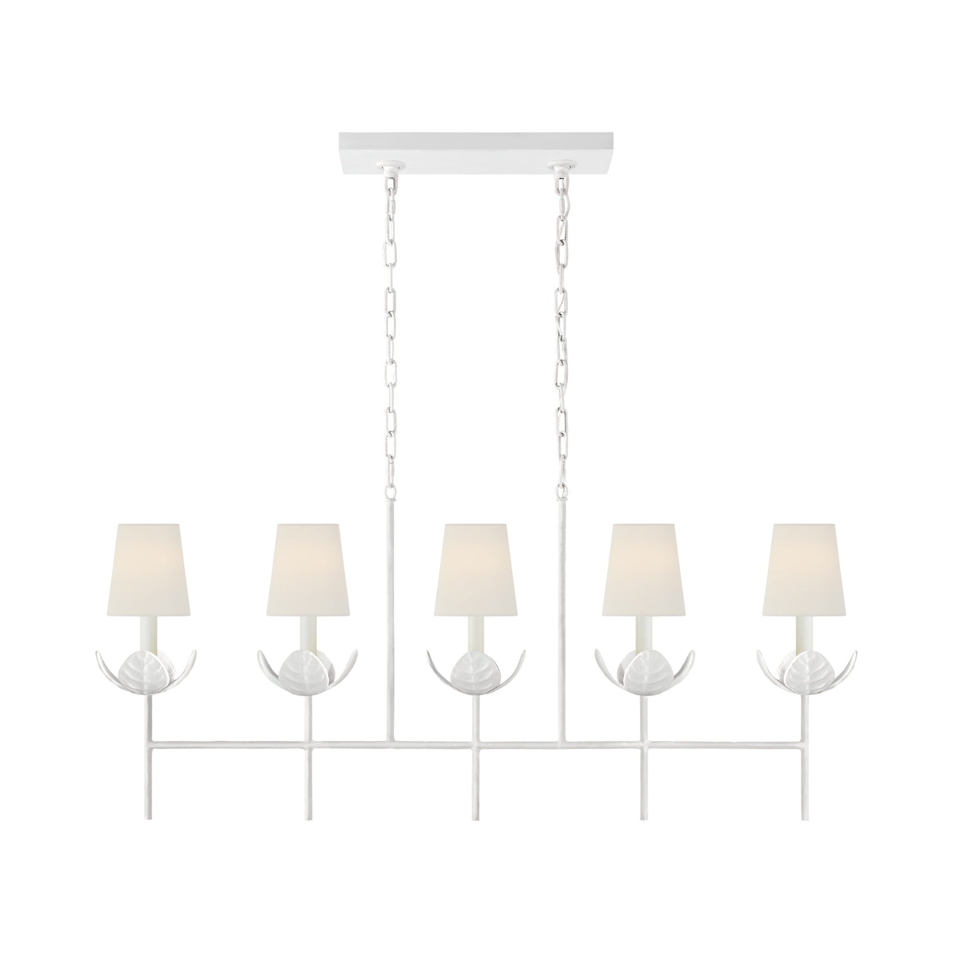 Illana Linear Chandelier in Plaster White (With Shade).