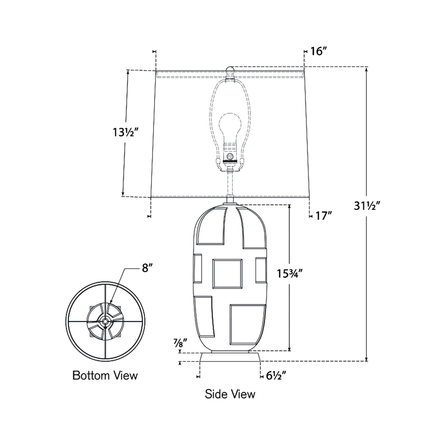 Incasso LED Table Lamp - line drawing.
