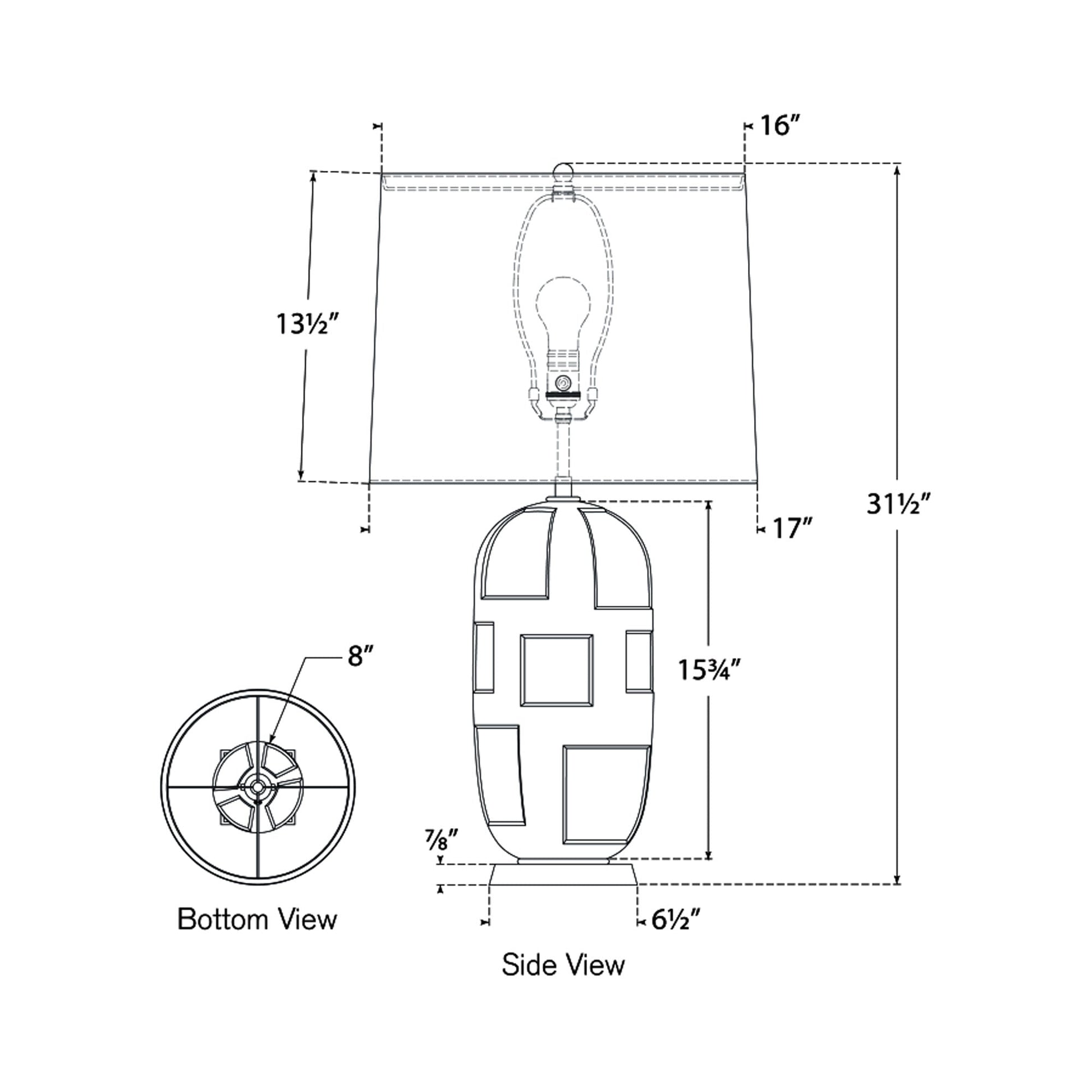 Incasso LED Table Lamp - line drawing.