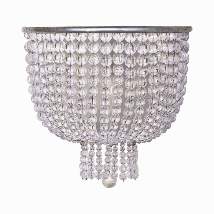 Jacqueline Wall Light in Burnished Silver Leaf/Clear Glass.