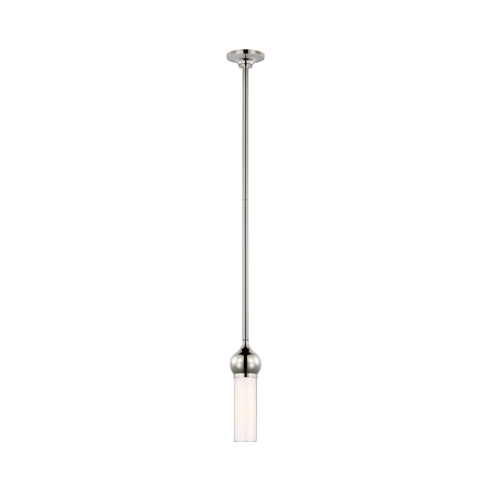 Jeffery LED Pendant Light in Polished Nickel.