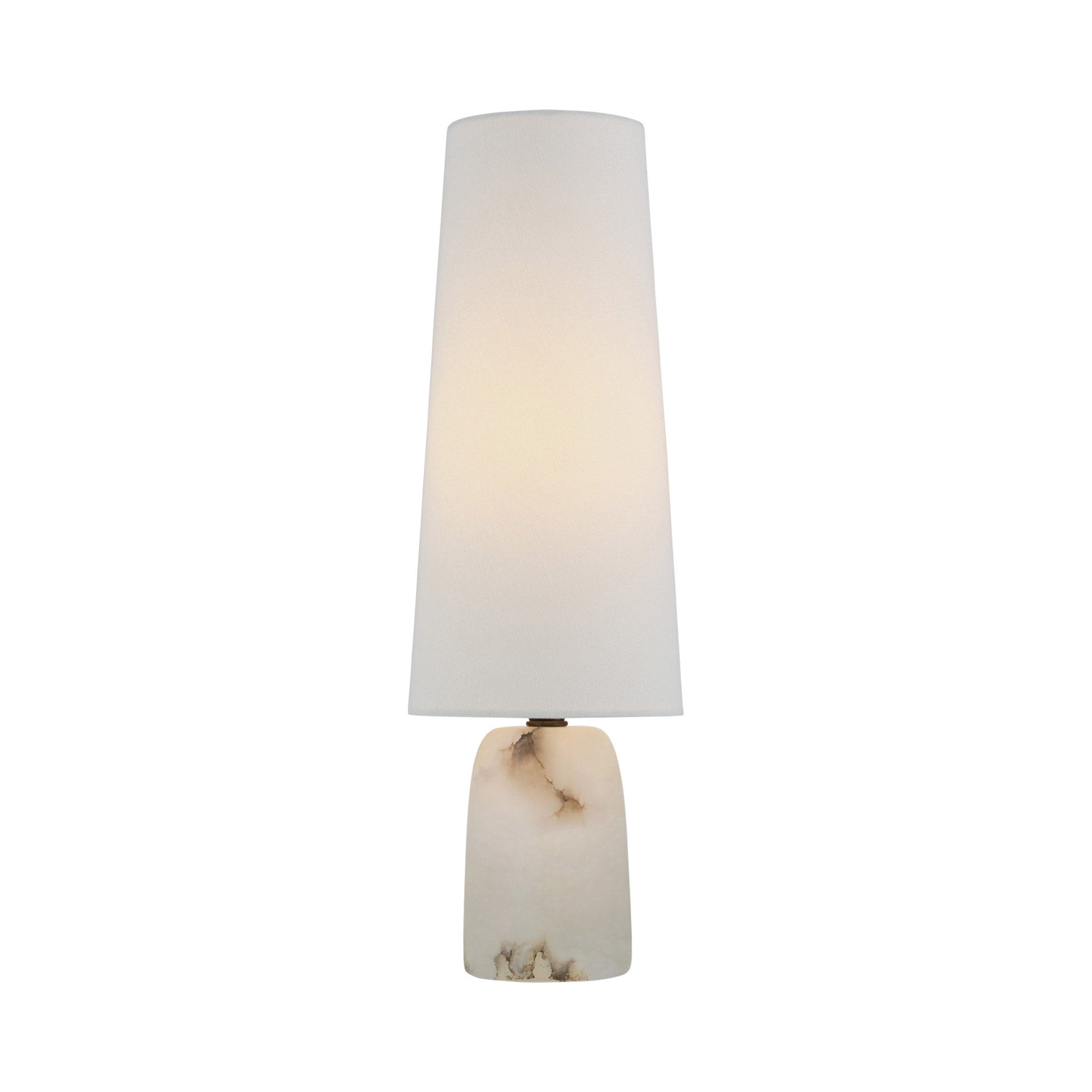 Alabaster Cordless Outdoor LED Table Lamp with Linen Shade