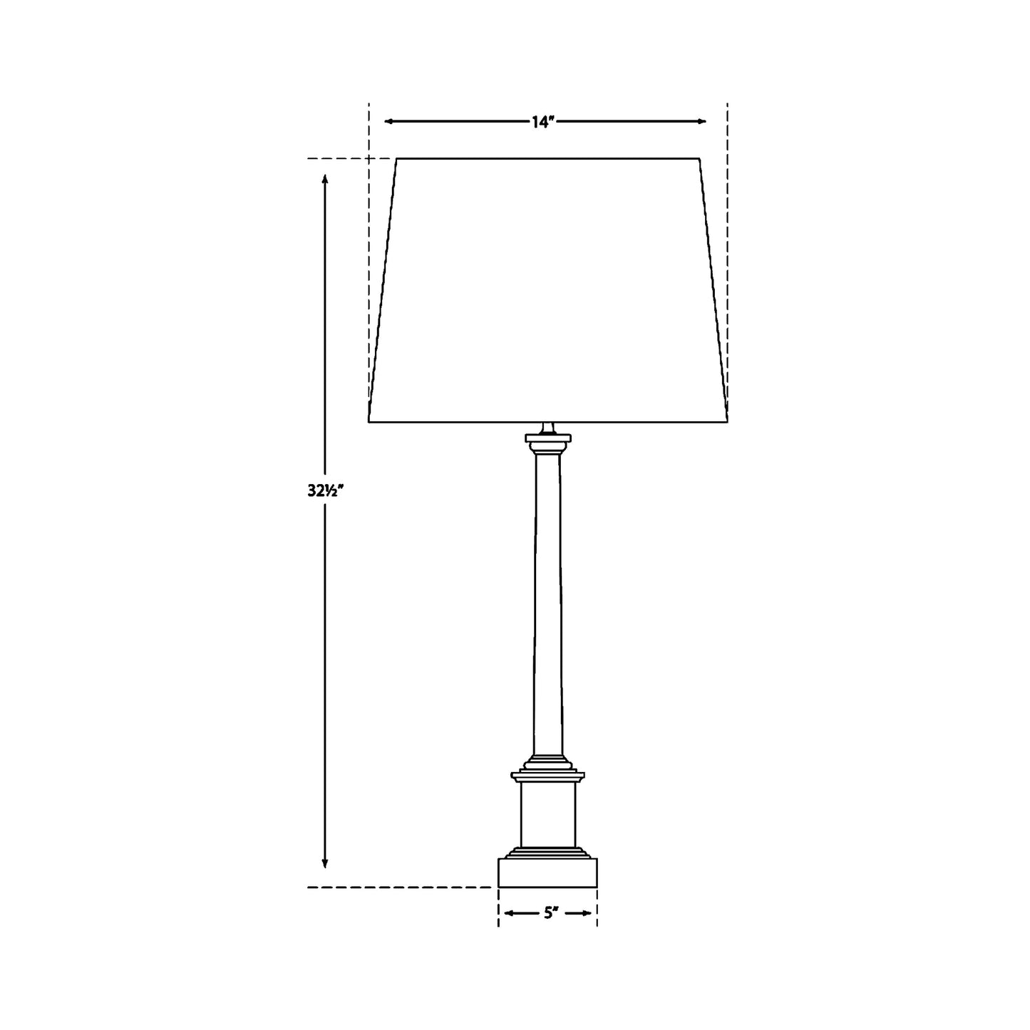 Josephine Table Lamp - line drawing.