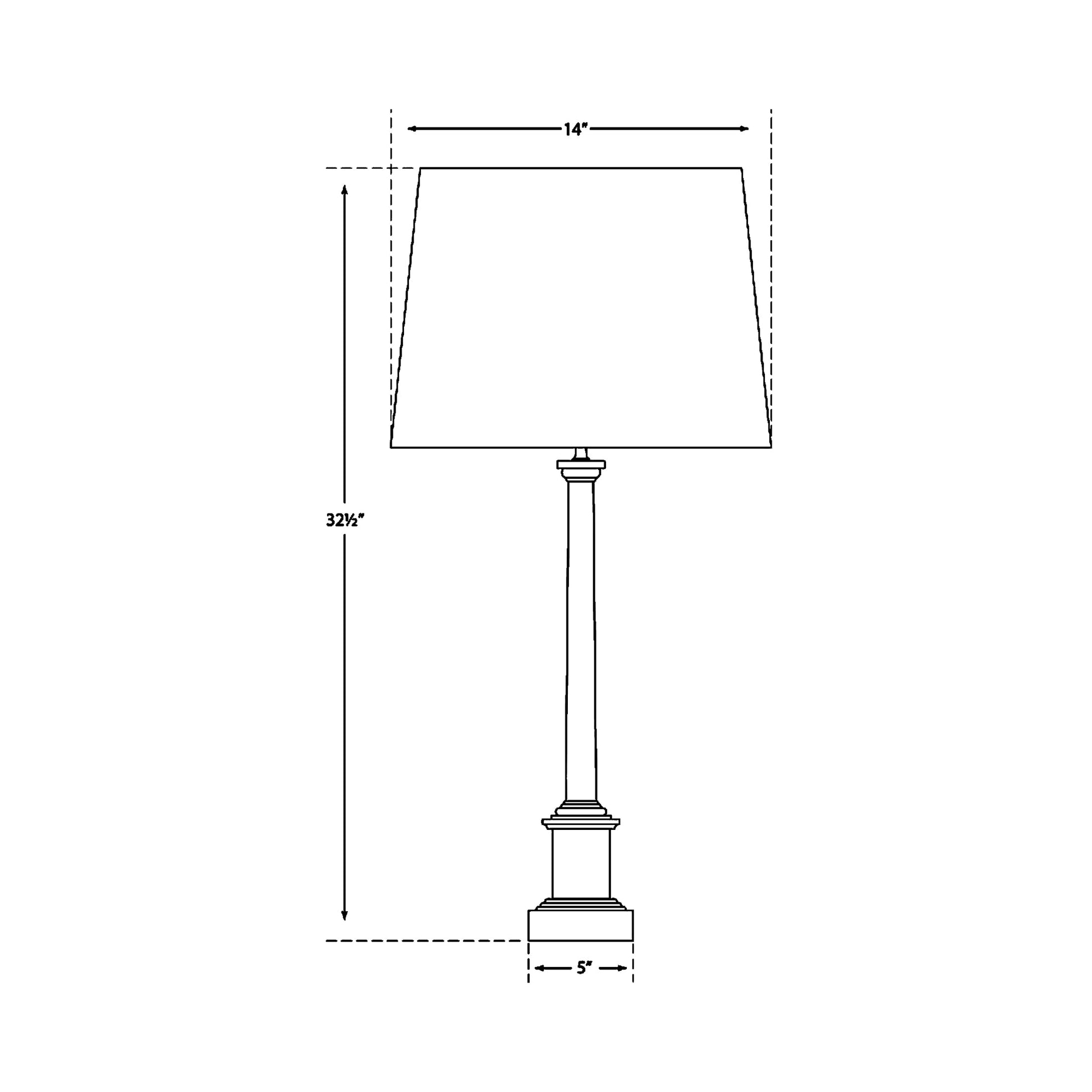 Josephine Table Lamp - line drawing.