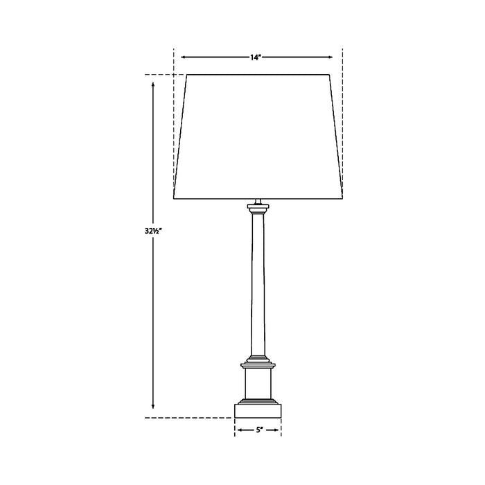 Josephine Table Lamp - line drawing.