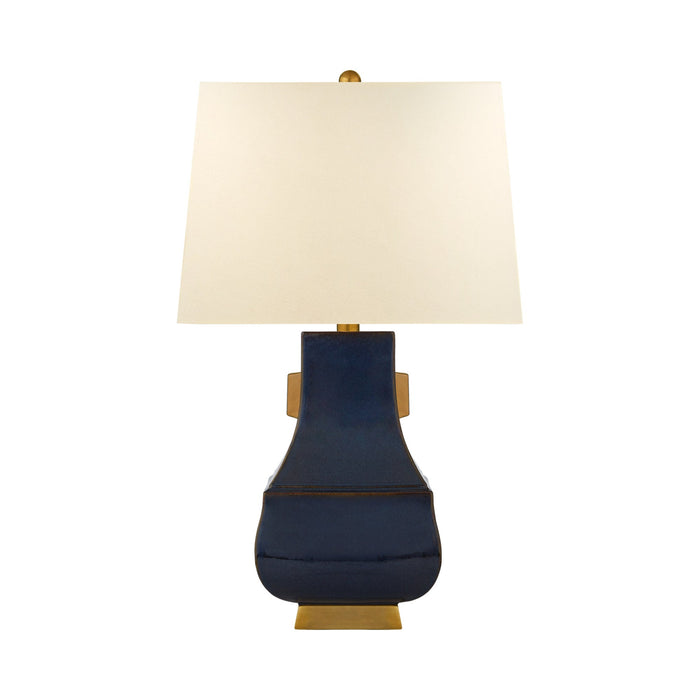 Kang Jug Table Lamp in Mixed Blue Brown with Burnt Gold.