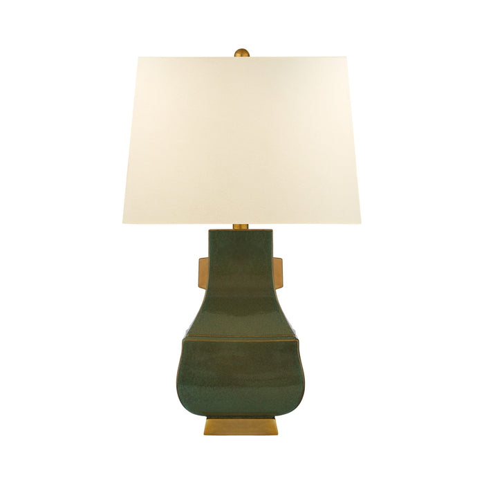 Kang Jug Table Lamp in Oslo Green with Burnt Gold.