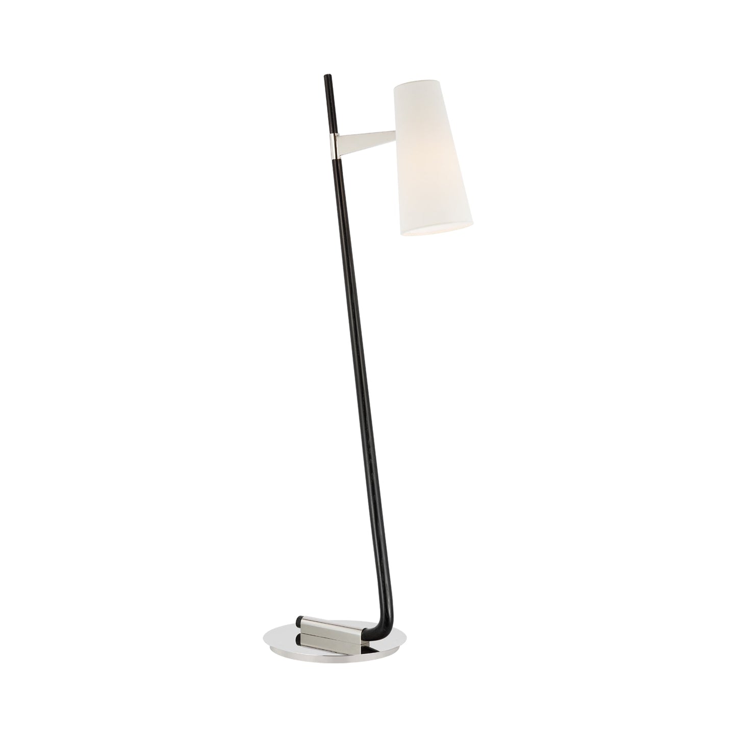 Katia LED Floor Lamp in Ebony/Polished Nickel.