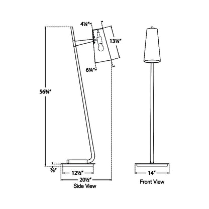 Katia LED Floor Lamp - line drawing.