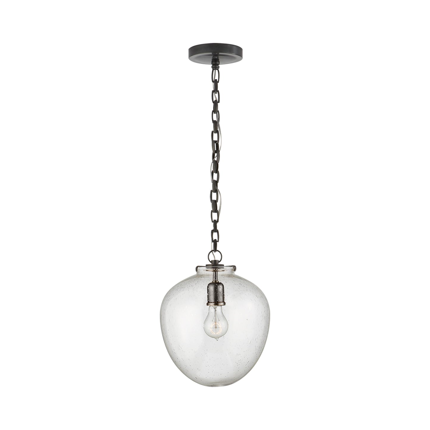 Katie Acorn Pendant Light in Bronze/Seeded Glass.