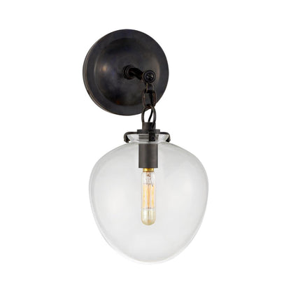 Katie Acorn Wall Light in Bronze/Clear Glass.