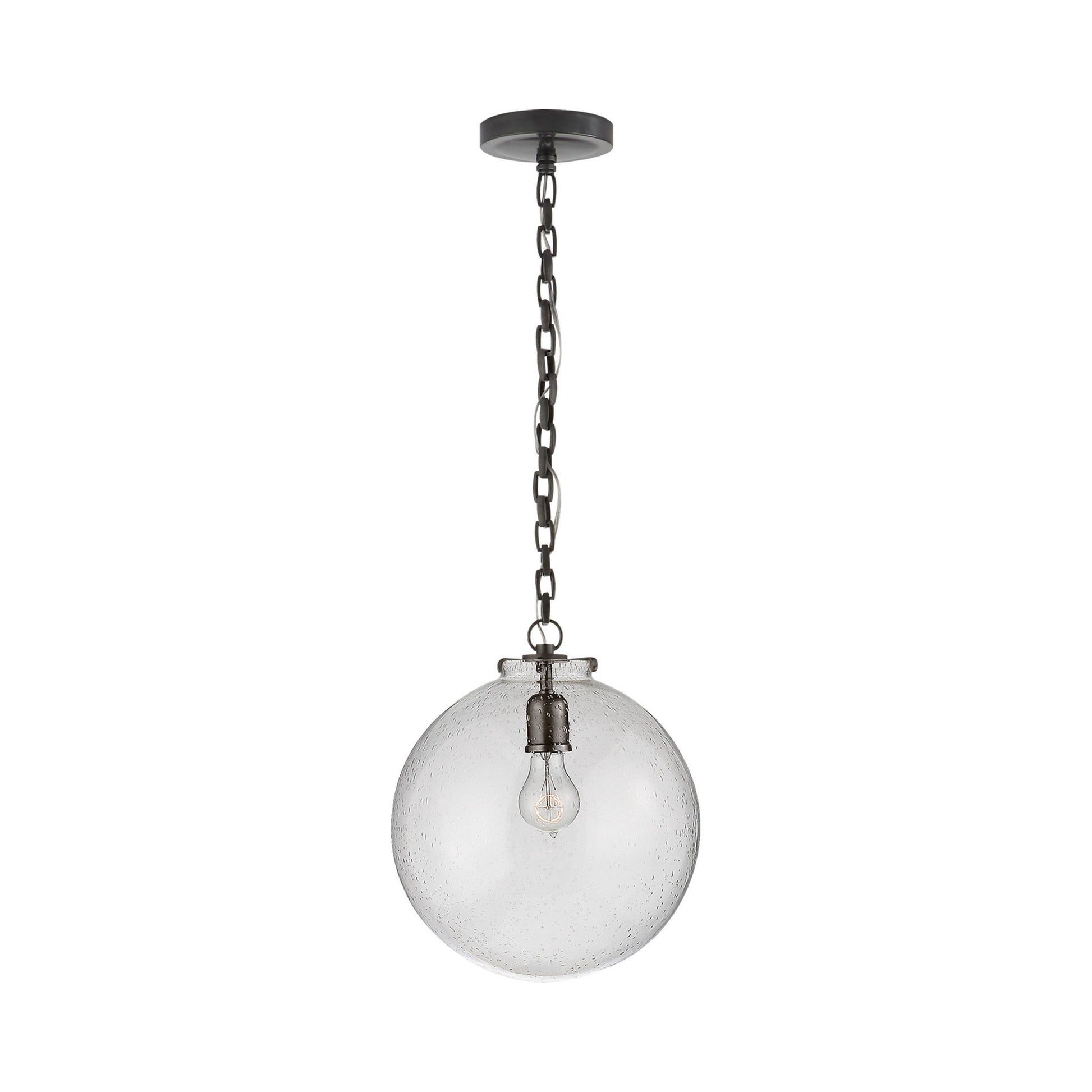 Katie Globe Pendant Light in Bronze (Seeded Glass/Small).
