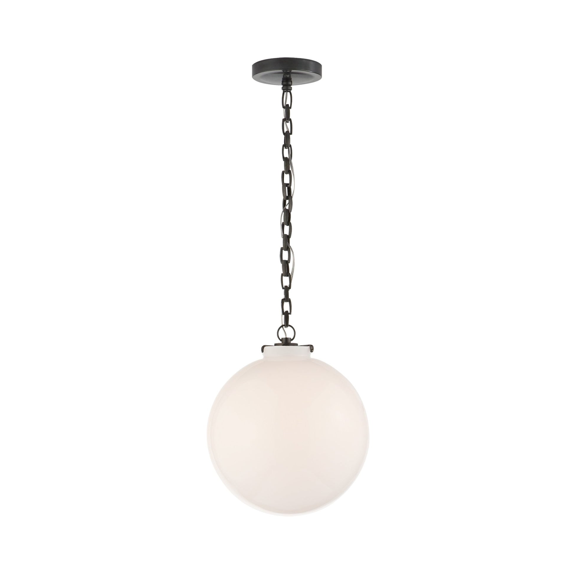 Katie Globe Pendant Light in Bronze (White Glass/Small).