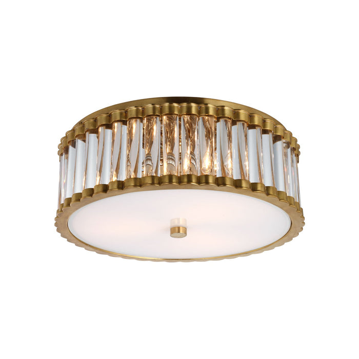 Kean LED Flush Mount Ceiling Light in Hand-Rubbed Antique Brass (14.25-Inch).