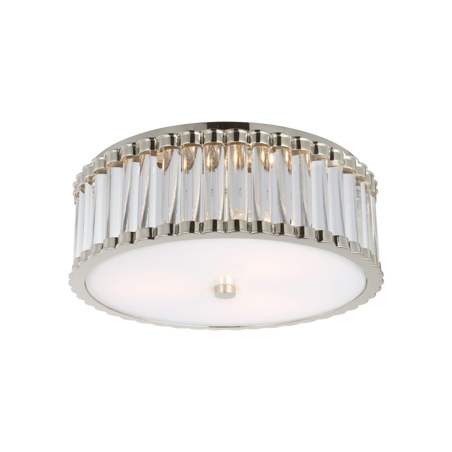 Kean LED Flush Mount Ceiling Light in Polished Nickel (14.25-Inch).