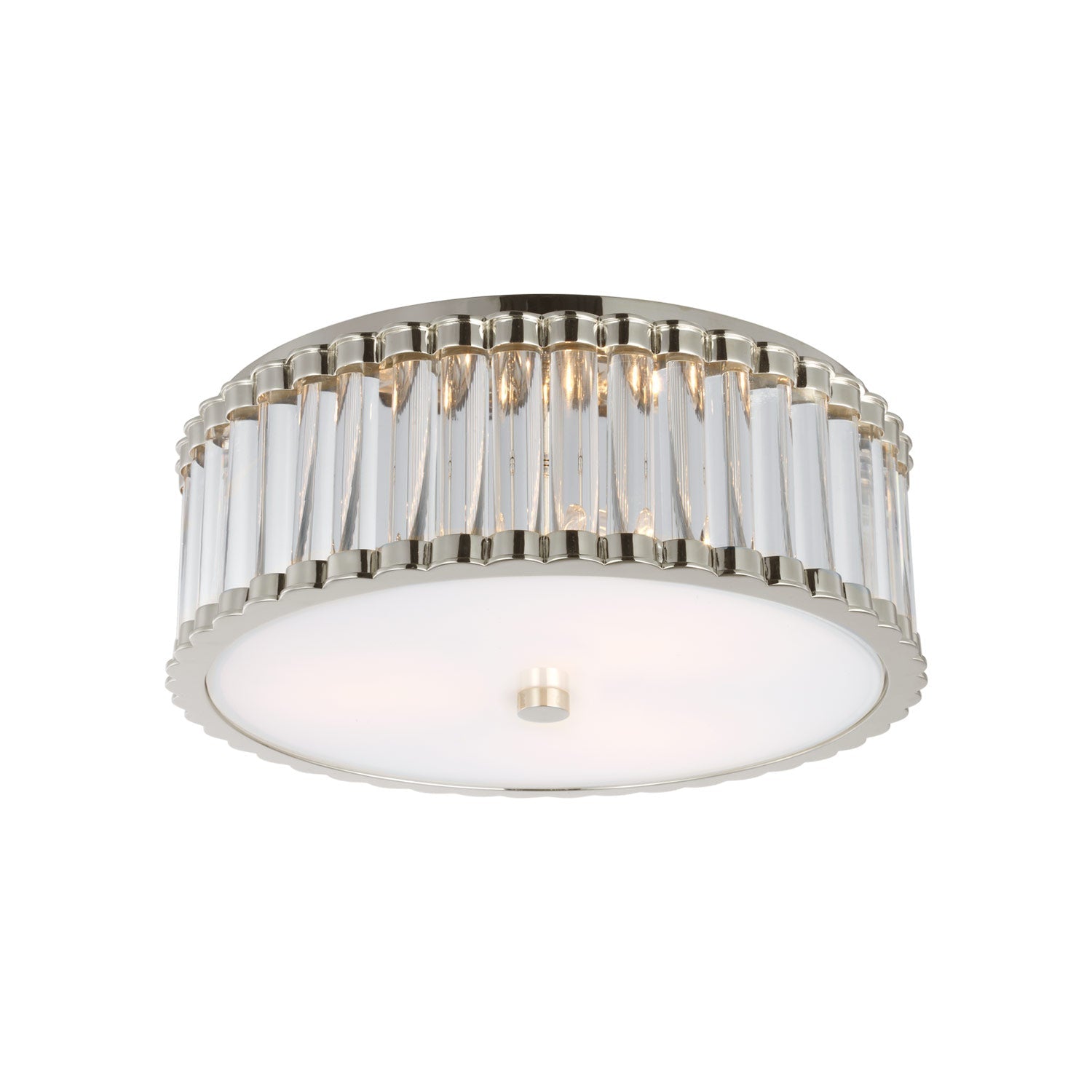 Kean LED Flush Mount Ceiling Light in Polished Nickel (14.25-Inch).