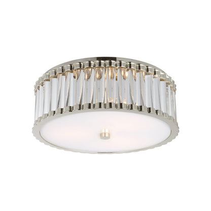 Kean LED Flush Mount Ceiling Light in Polished Nickel (14.25-Inch).
