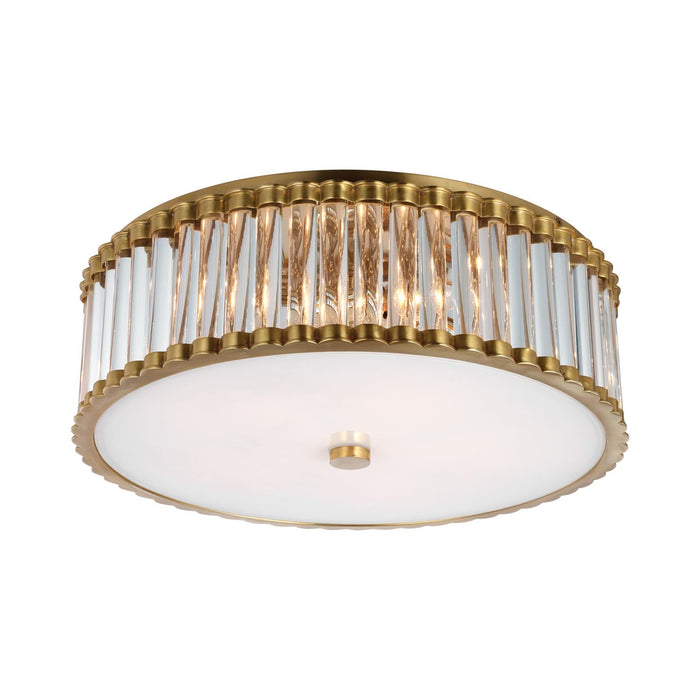 Kean LED Flush Mount Ceiling Light in Hand-Rubbed Antique Brass (18.25-Inch).